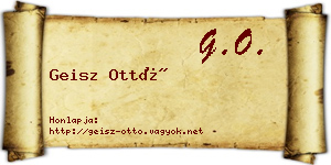 Geisz Ottó névjegykártya